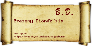 Brezsny Dionízia névjegykártya